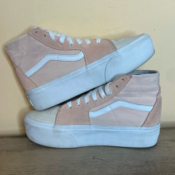Vans SK8 Hi Taper Stackform Platform Women's Suede Pink Sneakers High Top Sz 8 - Picture 5 of 8
